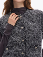 Frayed Trim Sequins Women Vest GOELIA