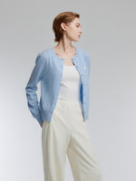 100% Wool Sheep Embroidered Women Cardigan GOELIA