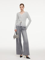 Lace Mock-Layered Women V-Neck Cardigan GOELIA