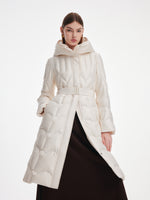 [Preview] Hooded Goose Down Belted Overcoat GOELIA