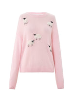 [Preview] Alpaca Wool Blend Sheep Embroidered Women Sweater GOELIA
