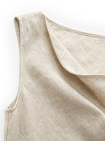 100% Linen Cowl Neck Women Tank Top GOELIA