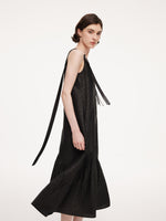12MM Gambiered Canton Gauze Women V-Neck Sleeveless Maxi Dress GOELIA