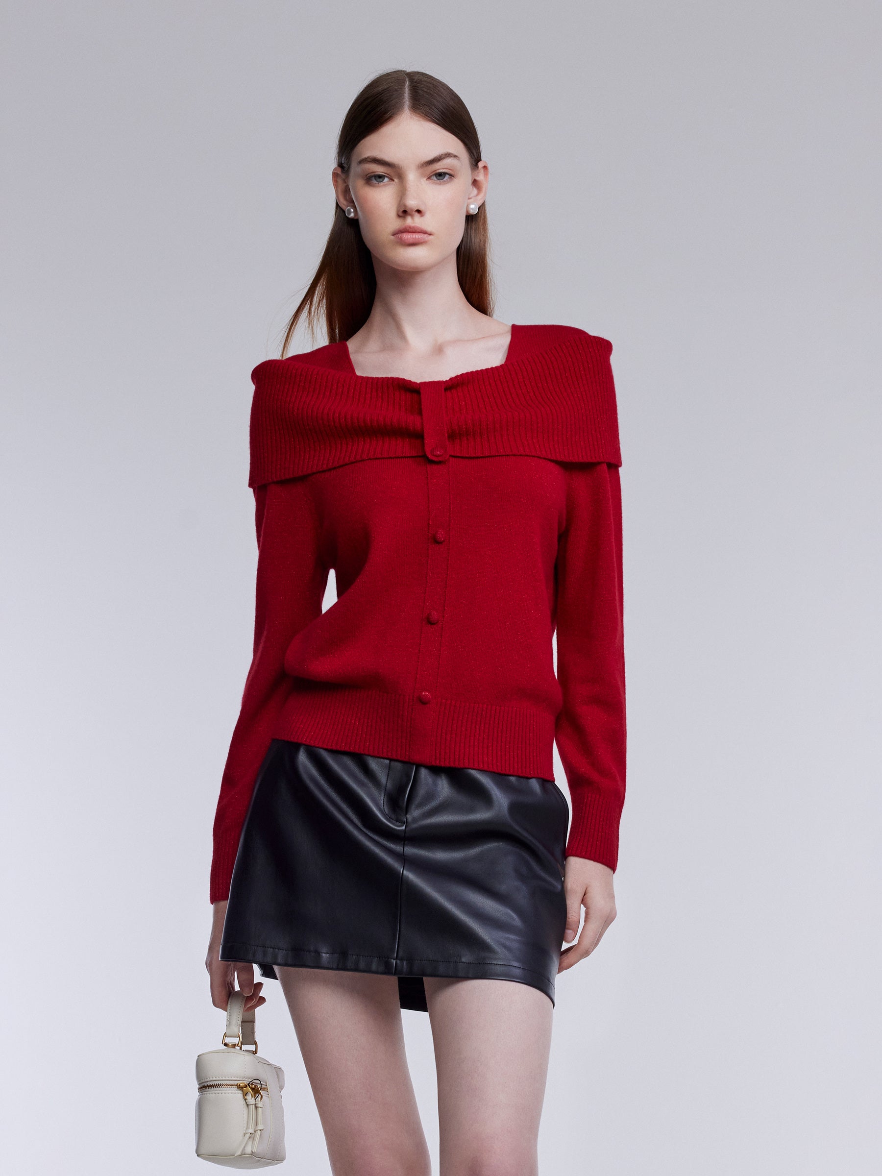 Wool Shimmer Bow Neck Women Sweater GOELIA
