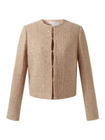 Alpaca And Wool Tweed Women Crop Jacket GOELIA