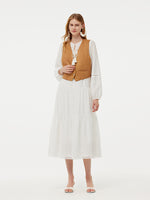 Faux Suede Vest And Maxi Dress Two-Piece Set GOELIA