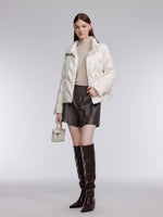 [Preview] Mandarin Collar Women Cropped Goose Down Jacket GOELIA