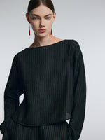 14MM Gambiered Canton Gauze Women Textured Stretch Blouse GOELIA