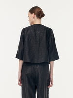18 Momme Xiang Yun Silk Mandarin Button Women Crop Jacket GOELIA