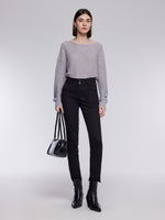 [Preview] Fade-Resistant Fleece-Lined Raw Hem Women Skinny Jeans GOELIA