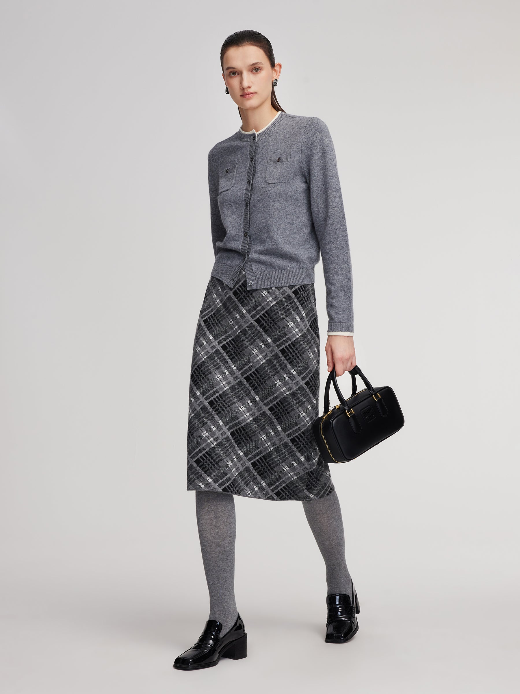 100% Wool Faux Two-Piece Women Cardigan GOELIA