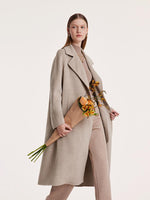Wool Notched Lapel Double-Faced Women Coat GOELIA