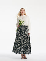 Camellia Jacquard Pleated Women Mamianqun With Bottomed Skirt GOELIA