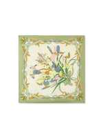 Iris Printed 60 Square 14 Momme Mulberry Silk Scarf GOELIA