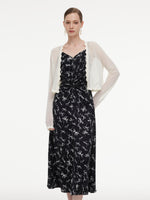 [Preview] Ribbon Print Strap Dress And Cardigan Two-Piece Set GOELIA