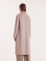 Pink Pure Cashmere Straight Lapel Women Coat GOELIA