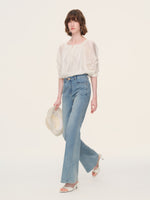 Cotton Denim Stretch Women Flared Jeans GOELIA