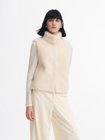 [Preview] 100% Shearling Wool Stand Collar Women Vest GOELIA