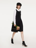Patchwork Faux Two-Piece Women Midi Dress GOELIA