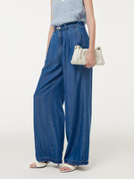 100% Tencel Denim Elastic Waist Women Jeans GOELIA