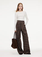 High-Waisted Plaid Women Pants GOELIA