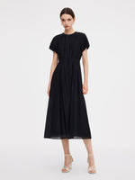 Tencel Blend Round Neck Women Maxi Dress GOELIA
