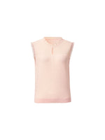 Jacquard Cut Out Neckline Women Ruffle Knit Tank Top GOELIA