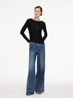 [Preview] Wool Blend Women Knit Top With Detachable Lariat Necklace GOELIA