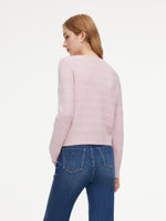 Wool Blend Round Neck Sequins Women Cardigan GOELIA
