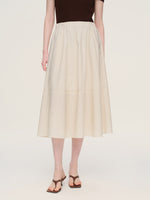 100% Cotton Ruffle Round Neck Top And A-Line Skirt Two-Piece Set GOELIA