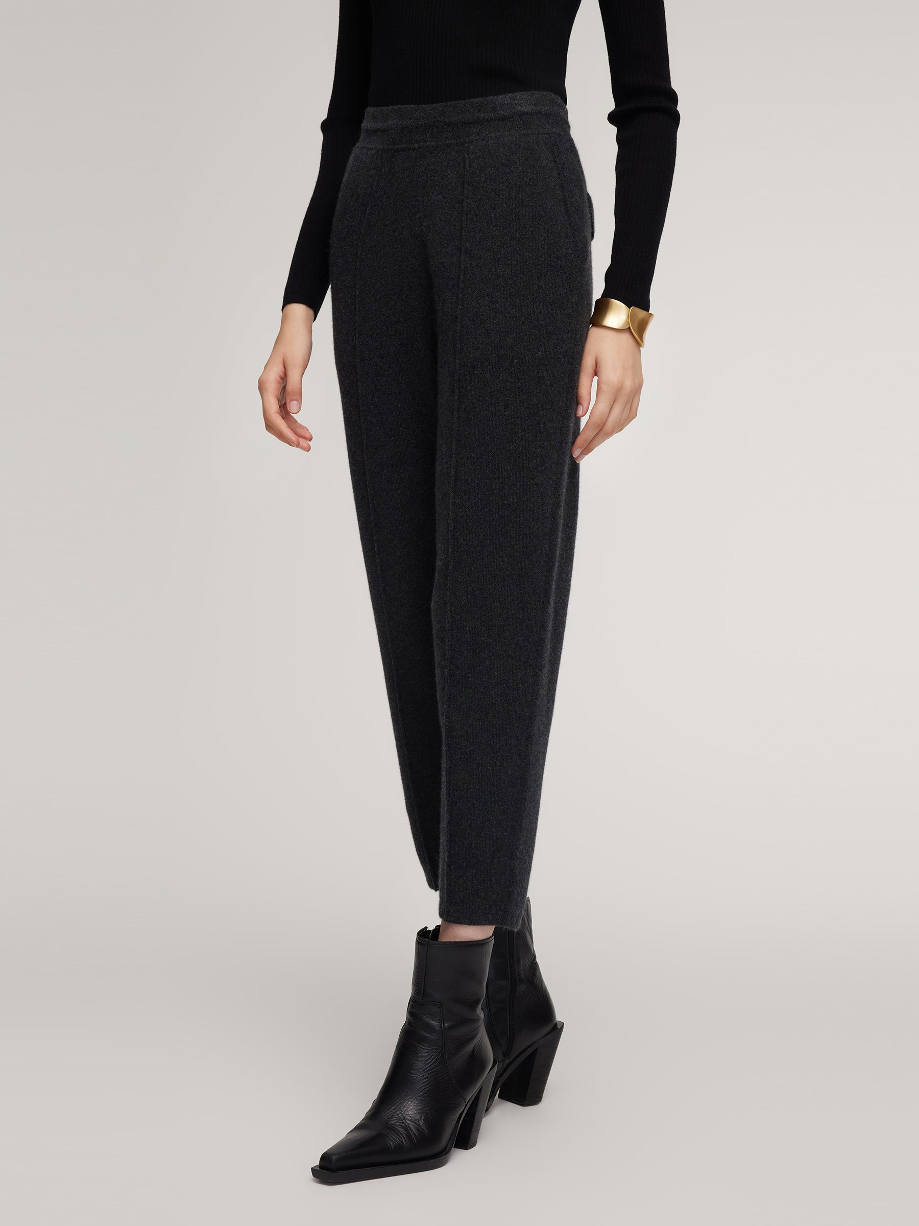 [Preview] 100% Cashmere Women Carrot Fit Pants GOELIA