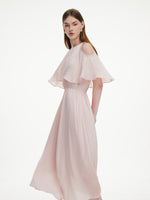 Smoky Pink Halter Neck Women Maxi Dress GOELIA