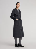100% Wool Windproof Convertible Collar Women Wrap Overcoat GOELIA