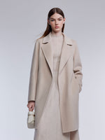 [Preview] Cashmere Wool Blend Double-Faced Women Wrap Coat GOELIA