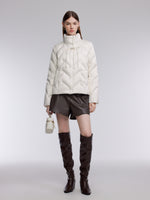 [Preview] Mandarin Collar Women Cropped Goose Down Jacket GOELIA