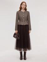 [Preview] Washable Wool Women Belted Maxi Dress GOELIA