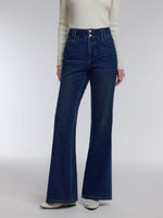 [Preview] Denim Fleece Lined Women Flared Jeans GOELIA