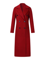 Cashmere Wool Blend Notched Collar Double-Faced Women Overcoat GOELIA