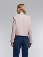 [Preview] Tweed Beaded Neck Women Cropped Jacket GOELIA