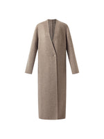 Wool Alpaca Women Overcoat With Scarf GOELIA