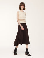 Tencel Wool Blend Cardigan And Tank Top And Skirt Three-Piece Set GOELIA