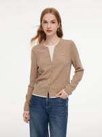 100% Wool Color Block Women Mock Layered Knit Top GOELIA