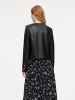 PU Leather Women Cropped Jacket GOELIA