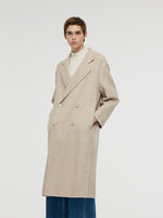Wool Cashmere Herringbone Double-Faced Unisex Coat GOELIA