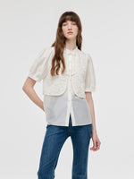 New Chinese-Style Lace Sequins Patchwork Women Blouse GOELIA
