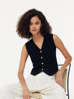 V-Neck Slim Fit Women Knit Vest GOELIA