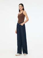 Denim Glitter Detailed Women Loose Straight Jeans GOELIA