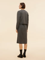 Beaded Sequins Cardigan And Pleated Sleeveless Midi Dress Two-Piece Set GOELIA