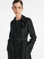 18 Momme Xiang Yun Silk Women Trench Coat With Belt GOELIA