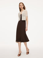 Tie Front Openwork Cardigan And Knit Strap Dress Two-Piece Set GOELIA
